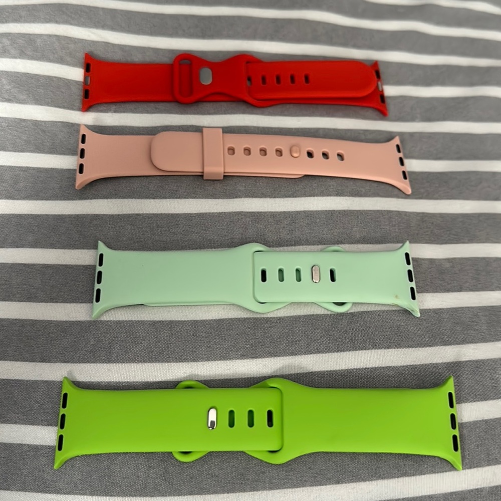 Apple Watch Band 38mm 40mm, 4 pack. Soft silicone